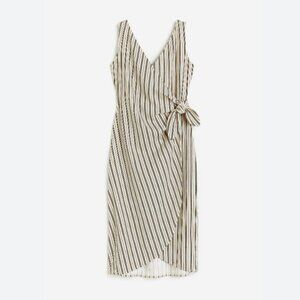 H&M V-Neck Striped Wrap Dress Size Small